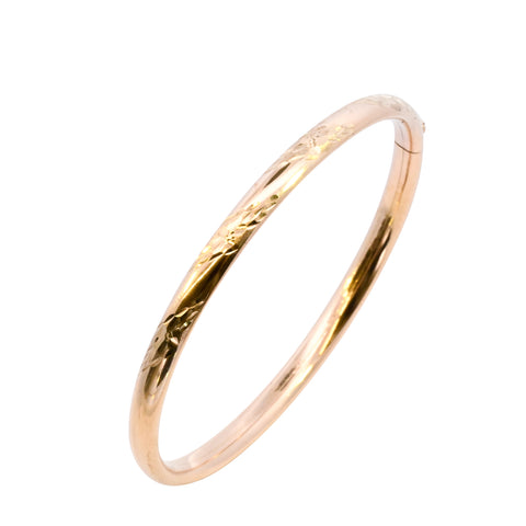 9ct Yellow Gold Diamond Cut Twist Bangle (SH24-259)