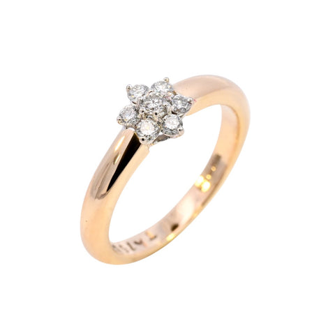 18ct Yellow Gold 0.25ct Diamond Cluster Ring