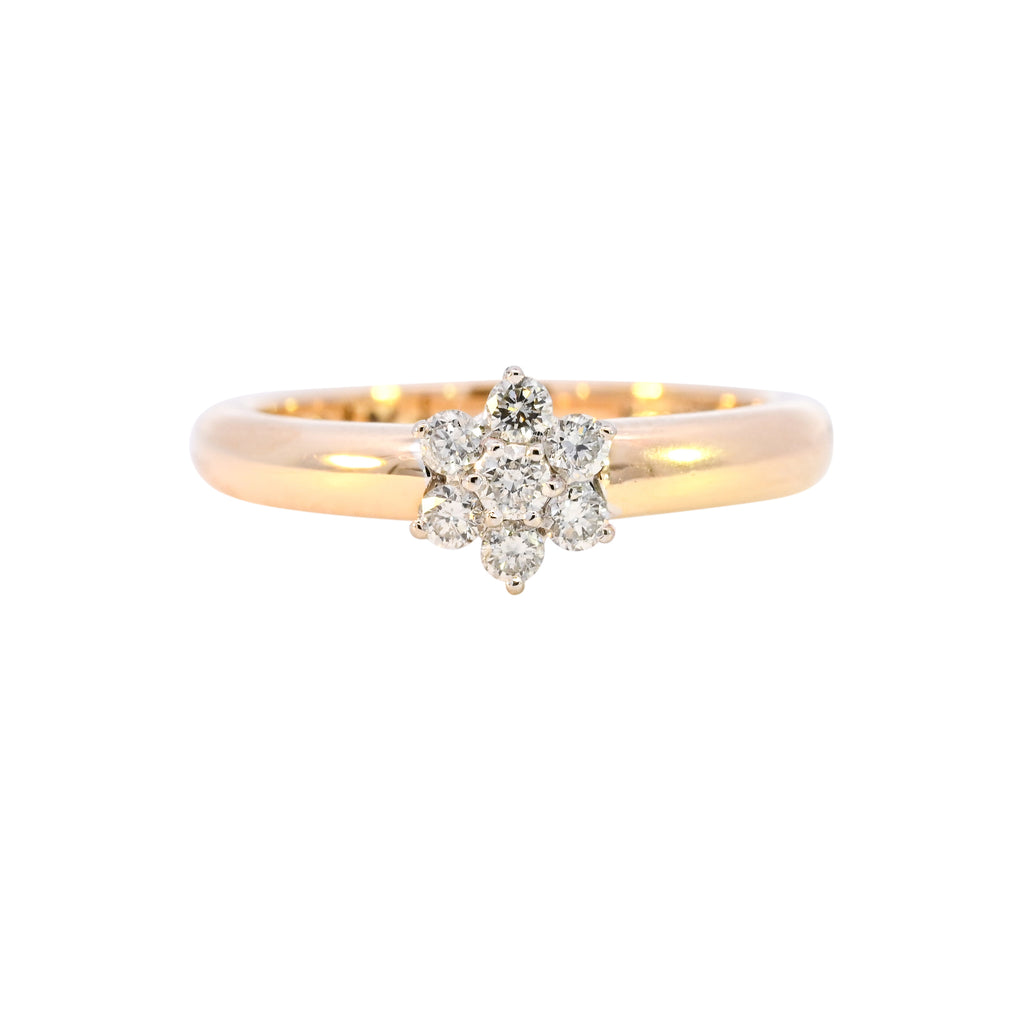 18ct Yellow Gold 0.25ct Diamond Cluster Ring