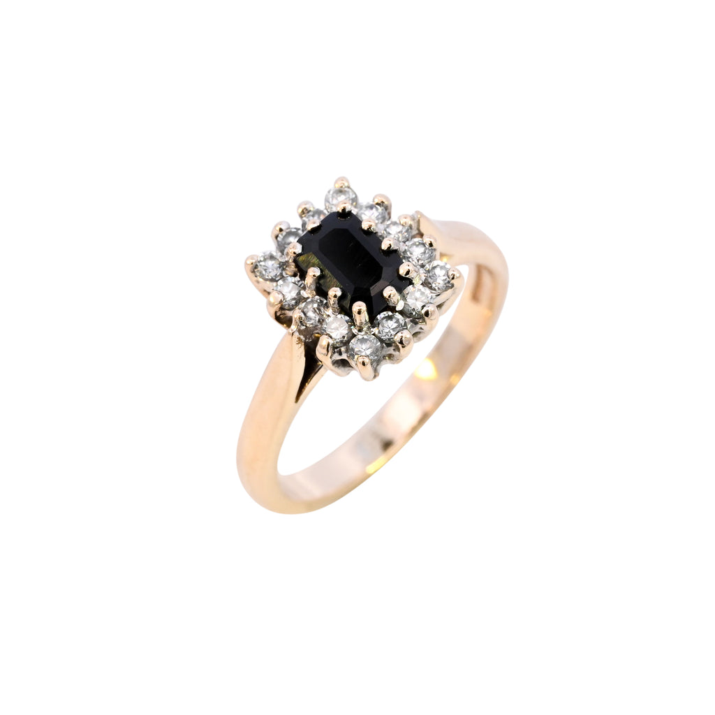 9ct Yellow Gold Sapphire & Cubic Zirconia Ring (SH24-274)