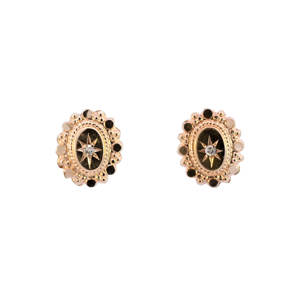 9ct Yellow Gold Diamond Set Studs (SH24-275)