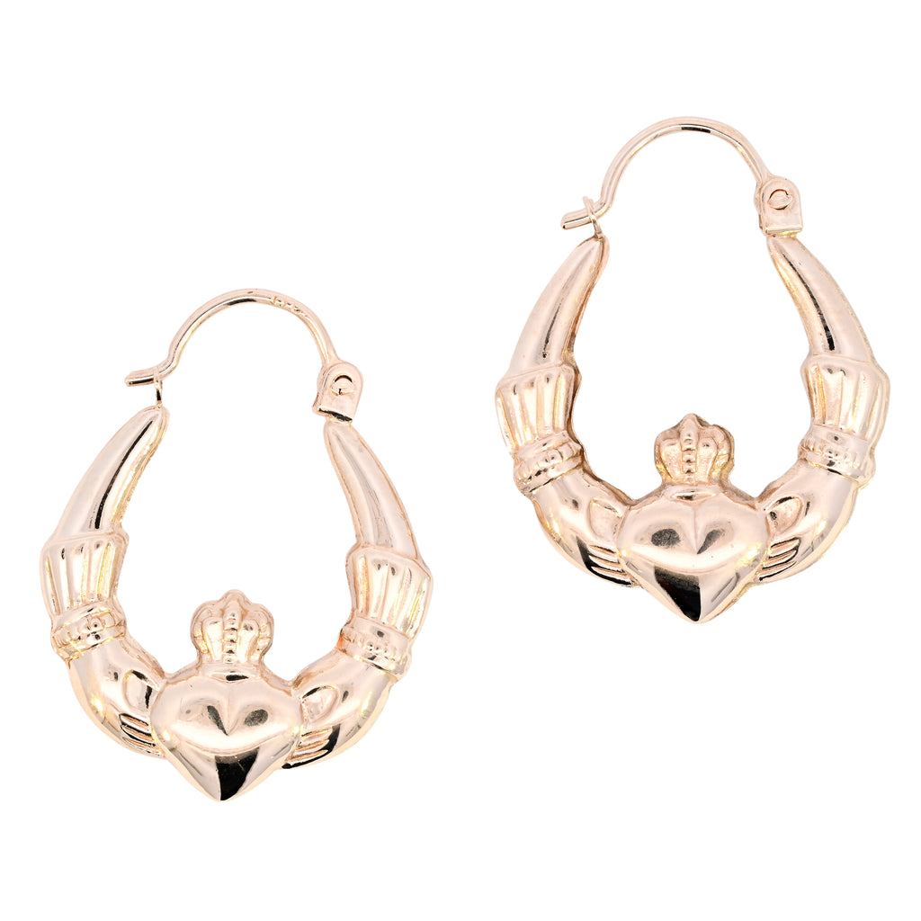 9ct Yellow Gold Claddagh Hoops (SH24-276)