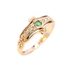 9ct Yellow Gold Emerald & Diamond Ring