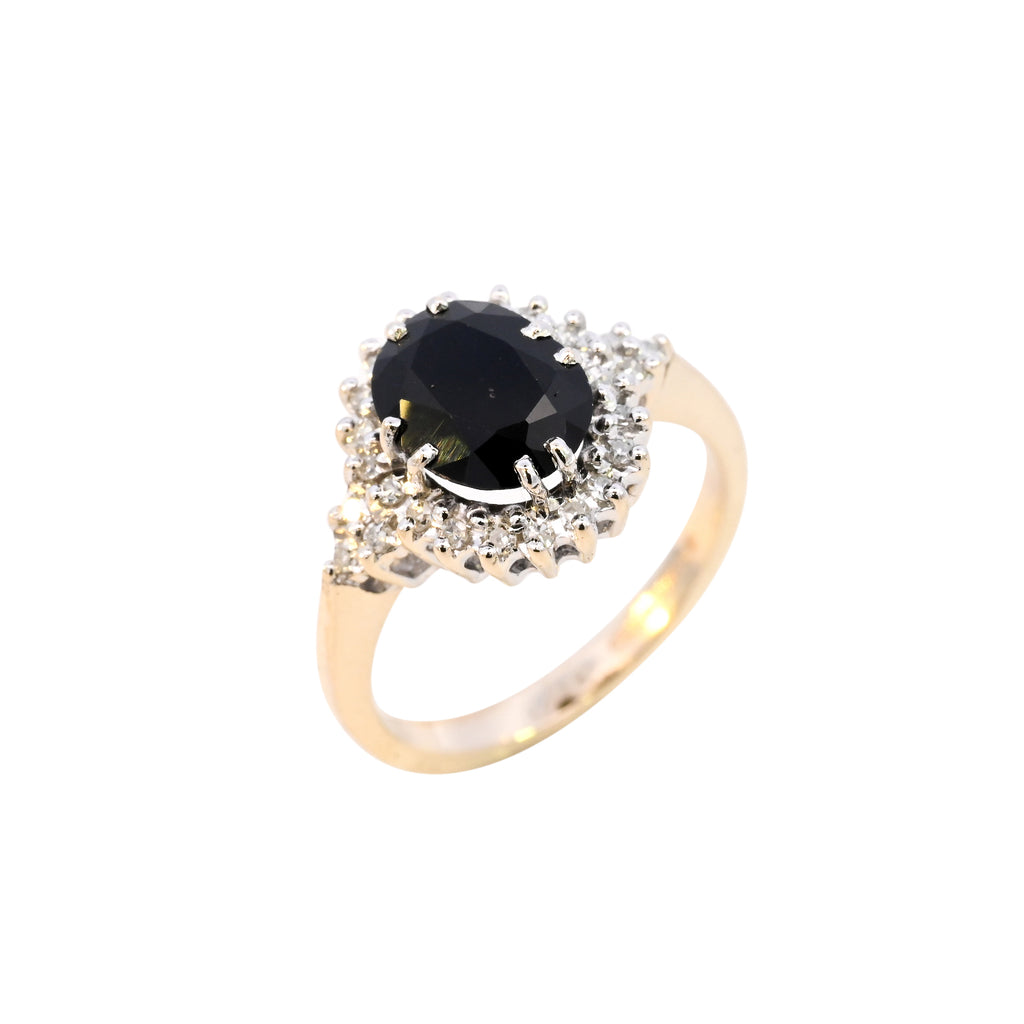 9ct Yellow Gold Sapphire & Diamond Ring (SH24-281)