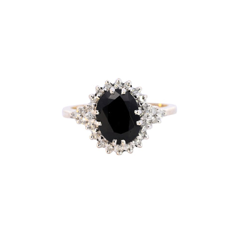 9ct Yellow Gold Sapphire & Diamond Ring (SH24-281)