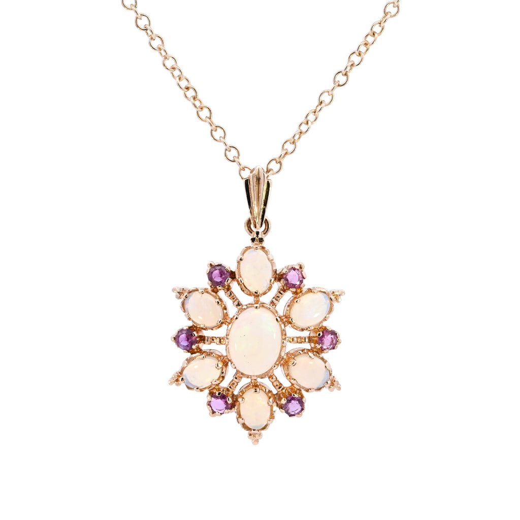 9ct Yellow Gold Opal & Ruby Necklace (SH24-282)