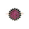 9ct Yellow Gold Ruby & Black Diamond Ring