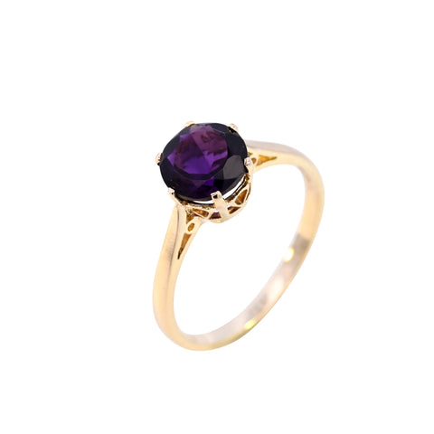 9ct Yellow Gold Amethyst Ring (SH24-297)