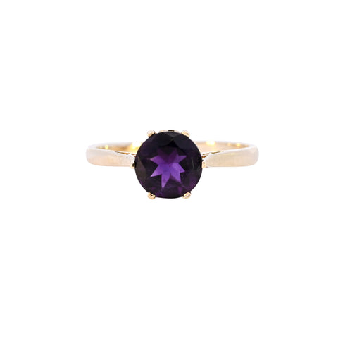 9ct Yellow Gold Amethyst Ring