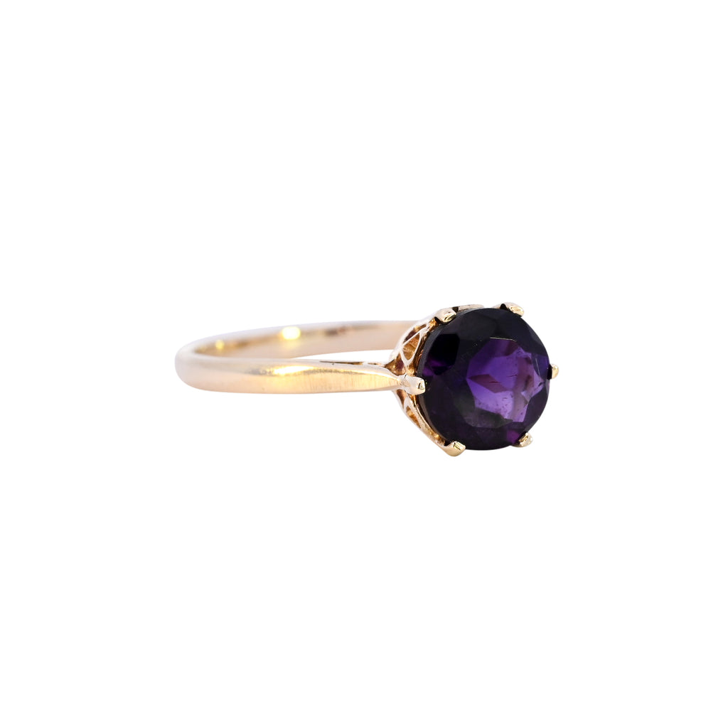 9ct Yellow Gold Amethyst Ring