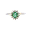 9ct White Gold Emerald & White Zircon Ring (SH24-302)