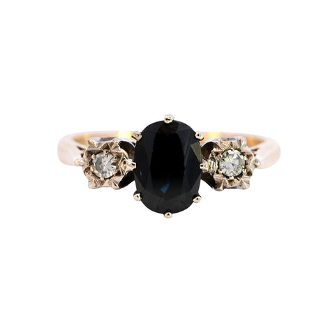18ct Yellow Gold Sapphire & Diamond Ring (SH24-306)