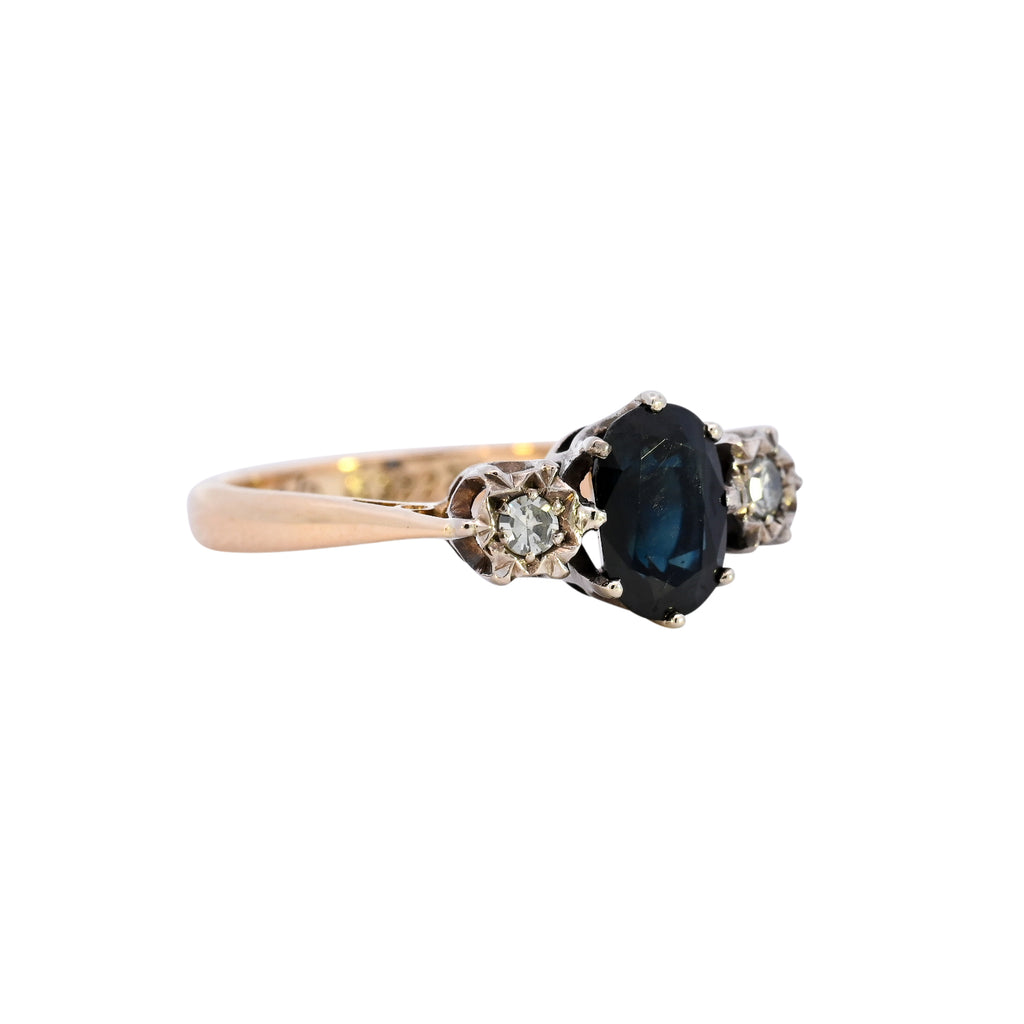 18ct Yellow Gold Sapphire & Diamond Ring