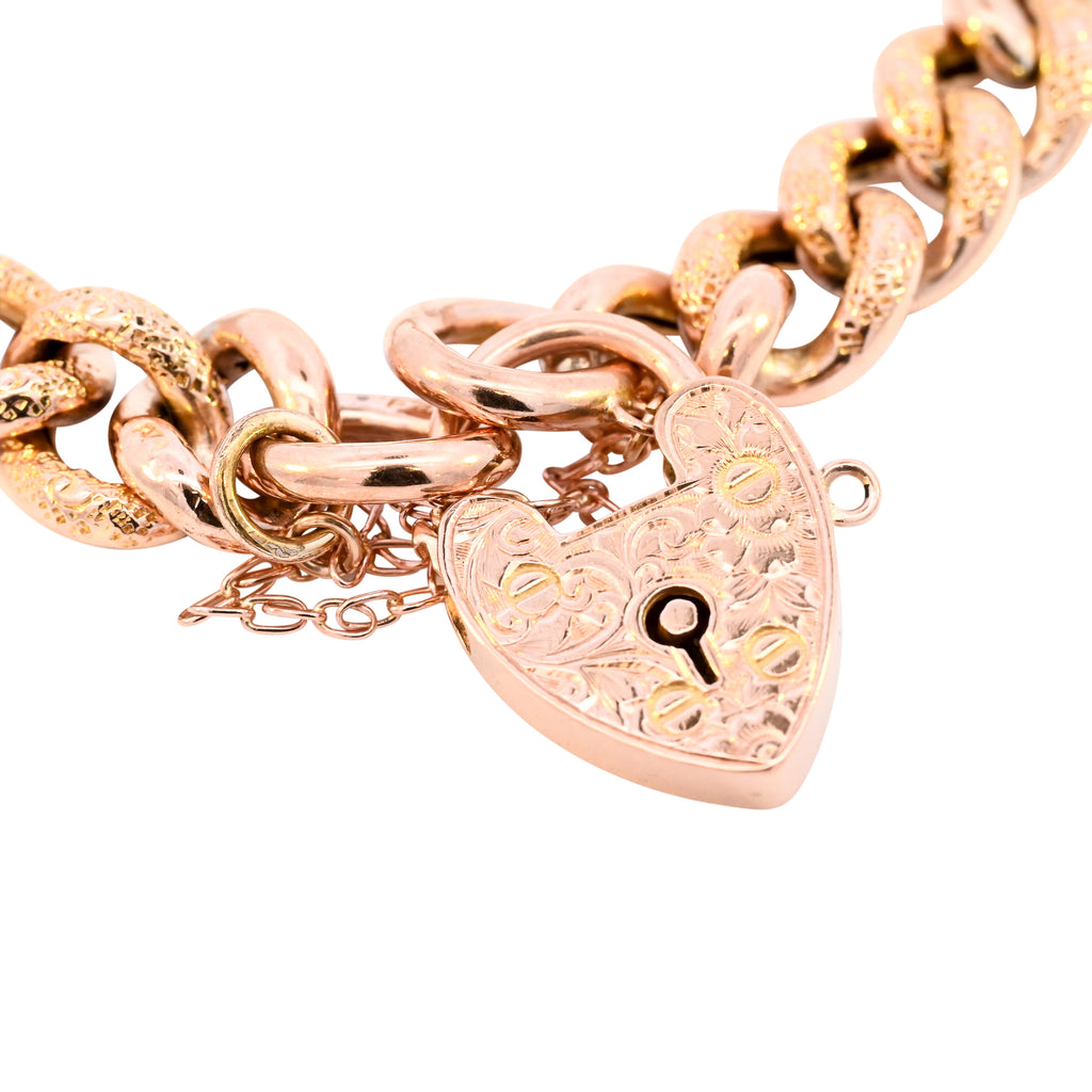 Antique 9ct Gold Curb Bracelet (SH24-307)