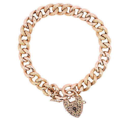 Antique 9ct Gold Curb Bracelet