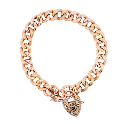 Antique 9ct Gold Curb Bracelet (SH24-307)