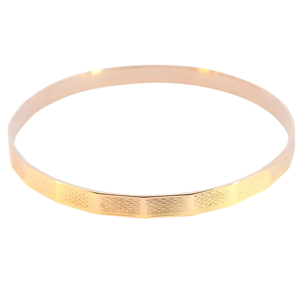 Antique 9ct Yellow Gold Round Solid Bangle