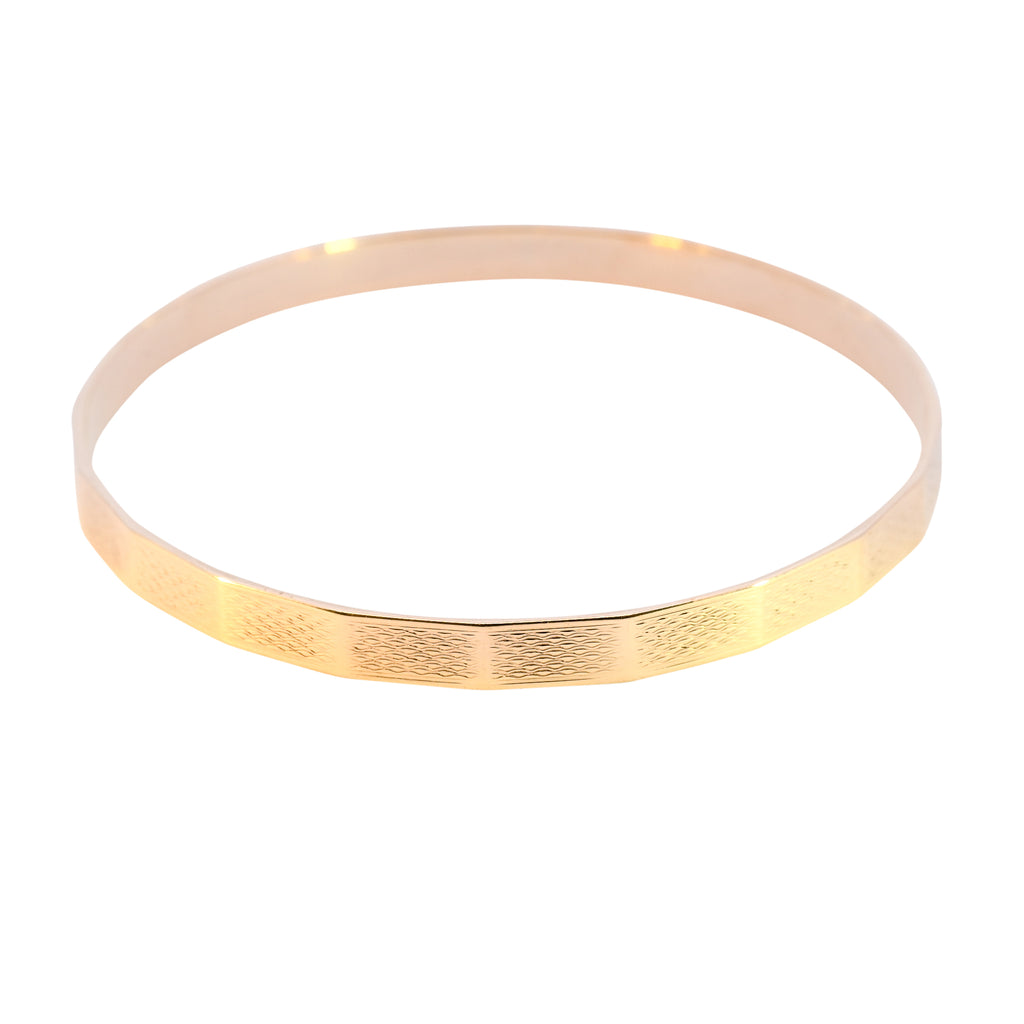 Antique 9ct Yellow Gold Round Solid Bangle (SH24-310)