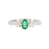 18ct White Gold Emerald & Diamond Ring