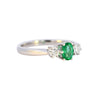 18ct White Gold Emerald & Diamond Ring