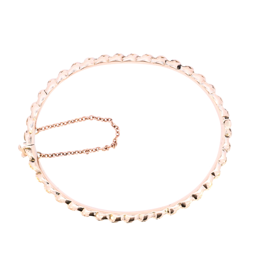 Antique 9ct Gold Oval Hinged Bangle (SH24-324)