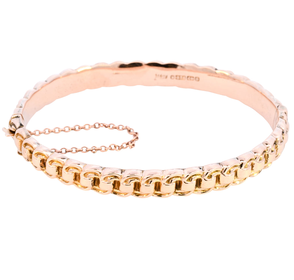 Antique 9ct Gold Oval Hinged Bangle (SH24-324)