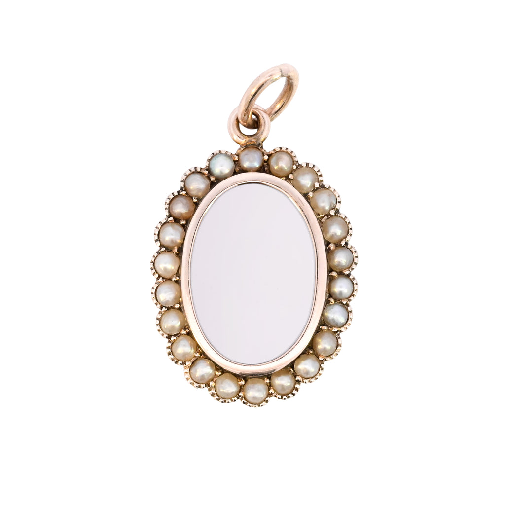 Antique 9ct Yellow Gold Pearl Locket (SH24-327)