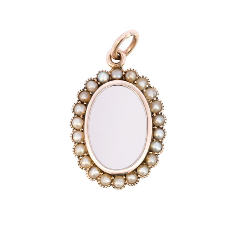 Antique 9ct Yellow Gold Pearl Locket (SH24-327)