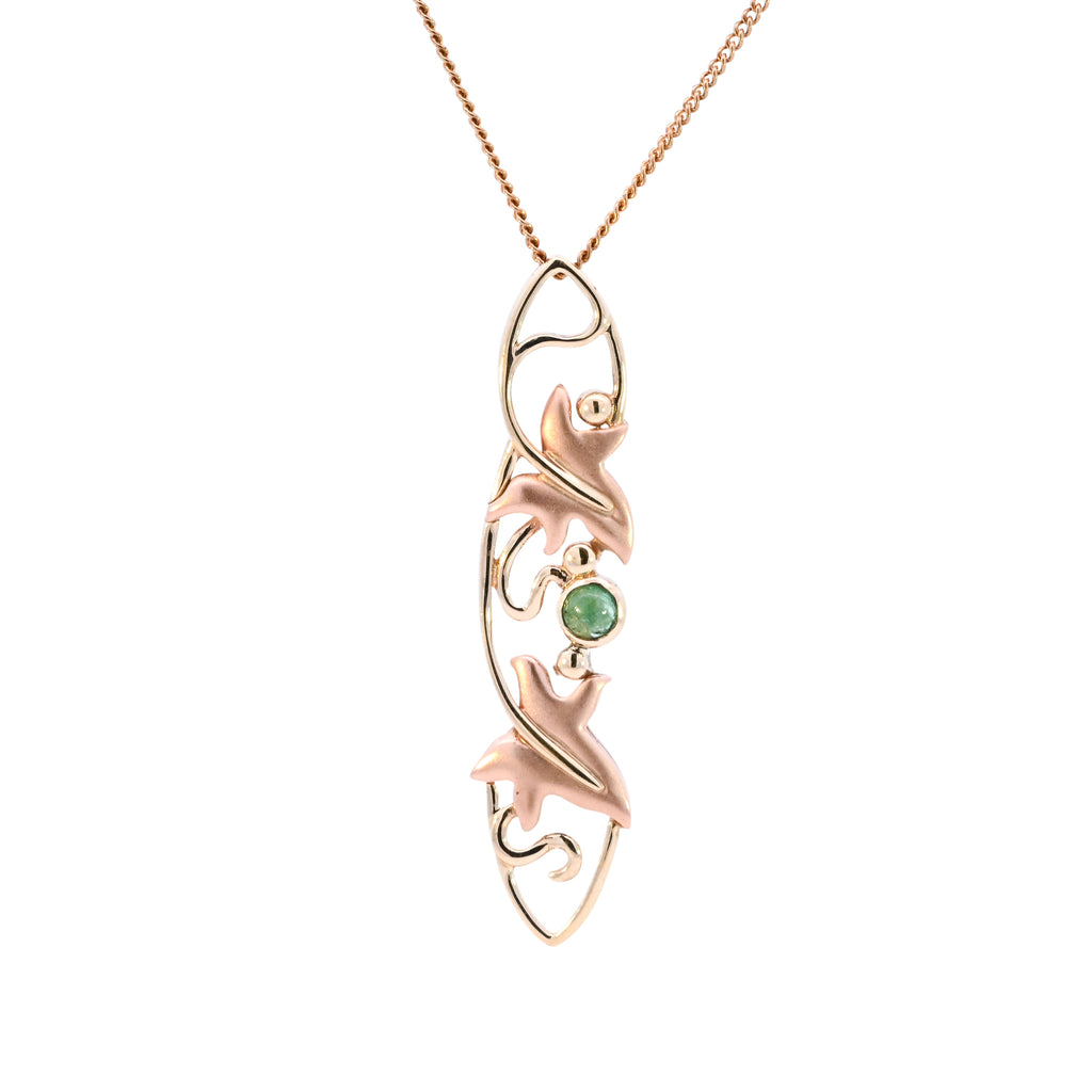 9ct Yellow Gold Clogau Emerald Necklace (SH24-330)