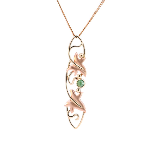 9ct Yellow Gold Clogau Emerald Necklace (SH24-330)