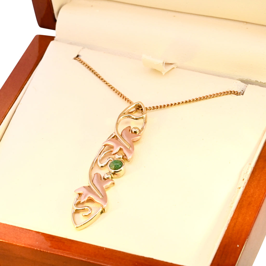 9ct Yellow Gold Clogau Emerald Necklace (SH24-330)