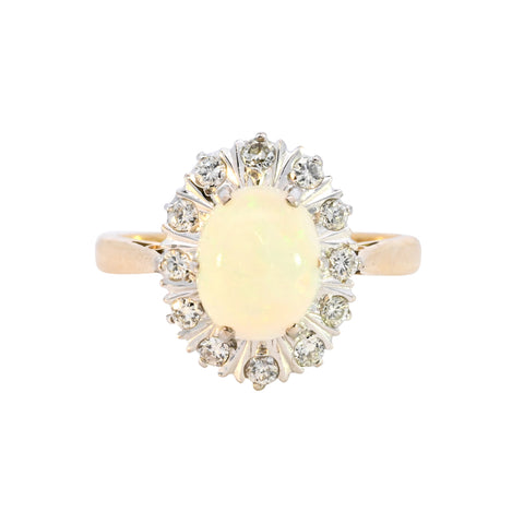 18ct Yellow Gold Opal & Diamond Ring (SH24-103)