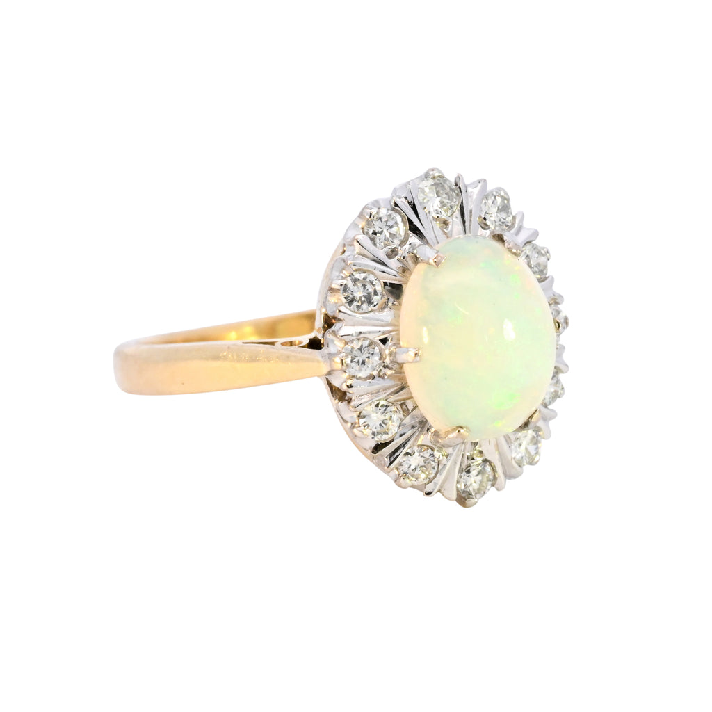 18ct Yellow Gold Opal & Diamond Ring (SH24-103)