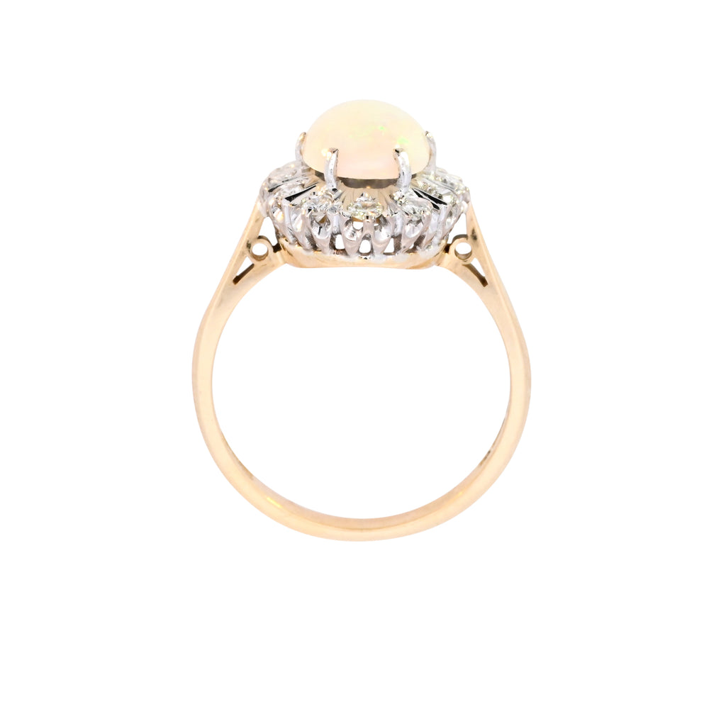 18ct Yellow Gold Opal & Diamond Ring