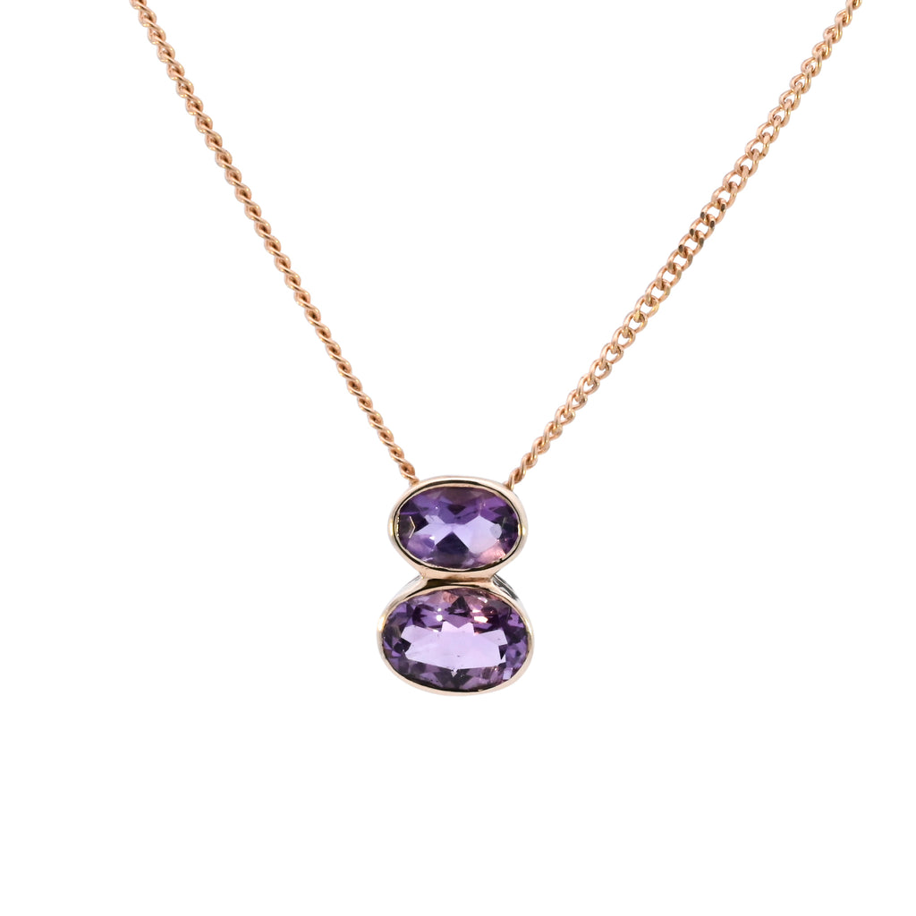 9ct Yellow Gold Amethyst Necklace (SH24-333)