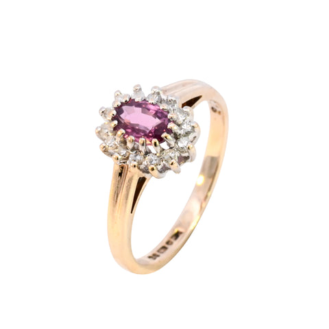 9ct Yellow Gold Ruby & Diamond Ring