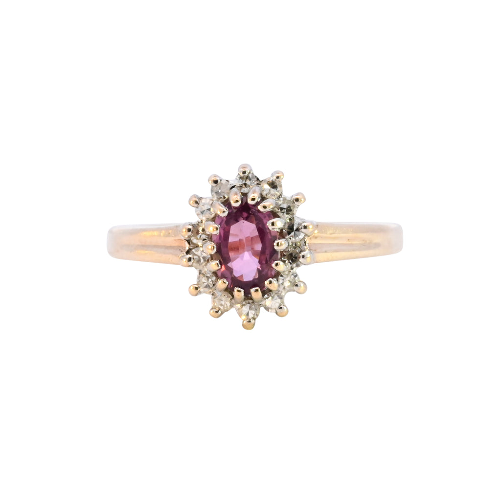 9ct Yellow Gold Ruby & Diamond Ring