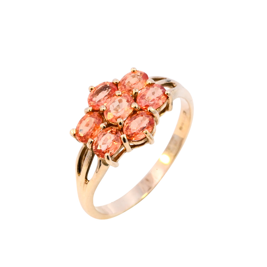 9ct Yellow Gold Orange Sapphire Ring (SH24-335)