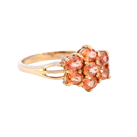 9ct Yellow Gold Orange Sapphire Ring