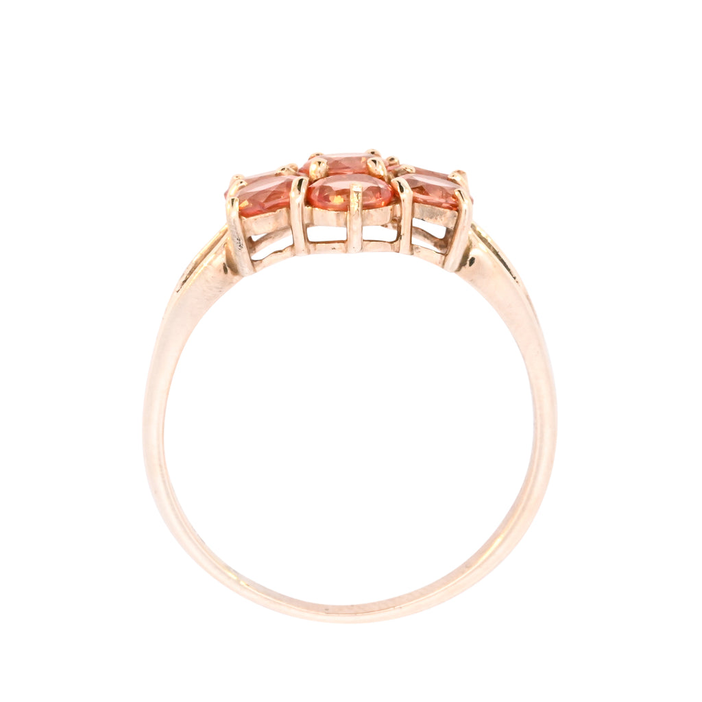 9ct Yellow Gold Orange Sapphire Ring