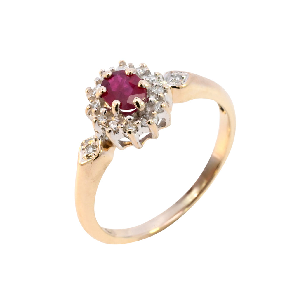 9ct Yellow Gold Ruby & Diamond Ring (SH24-336)