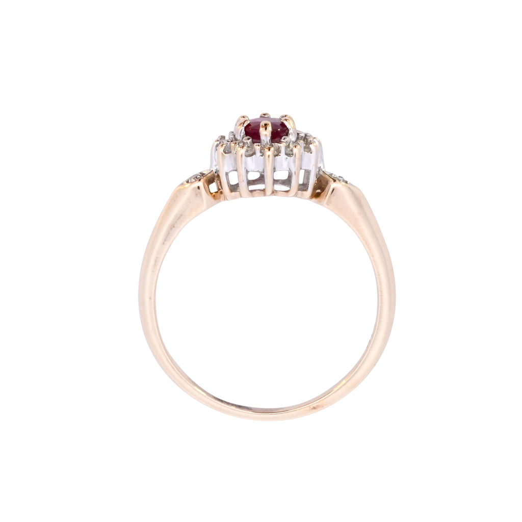 9ct Yellow Gold Ruby & Diamond Ring