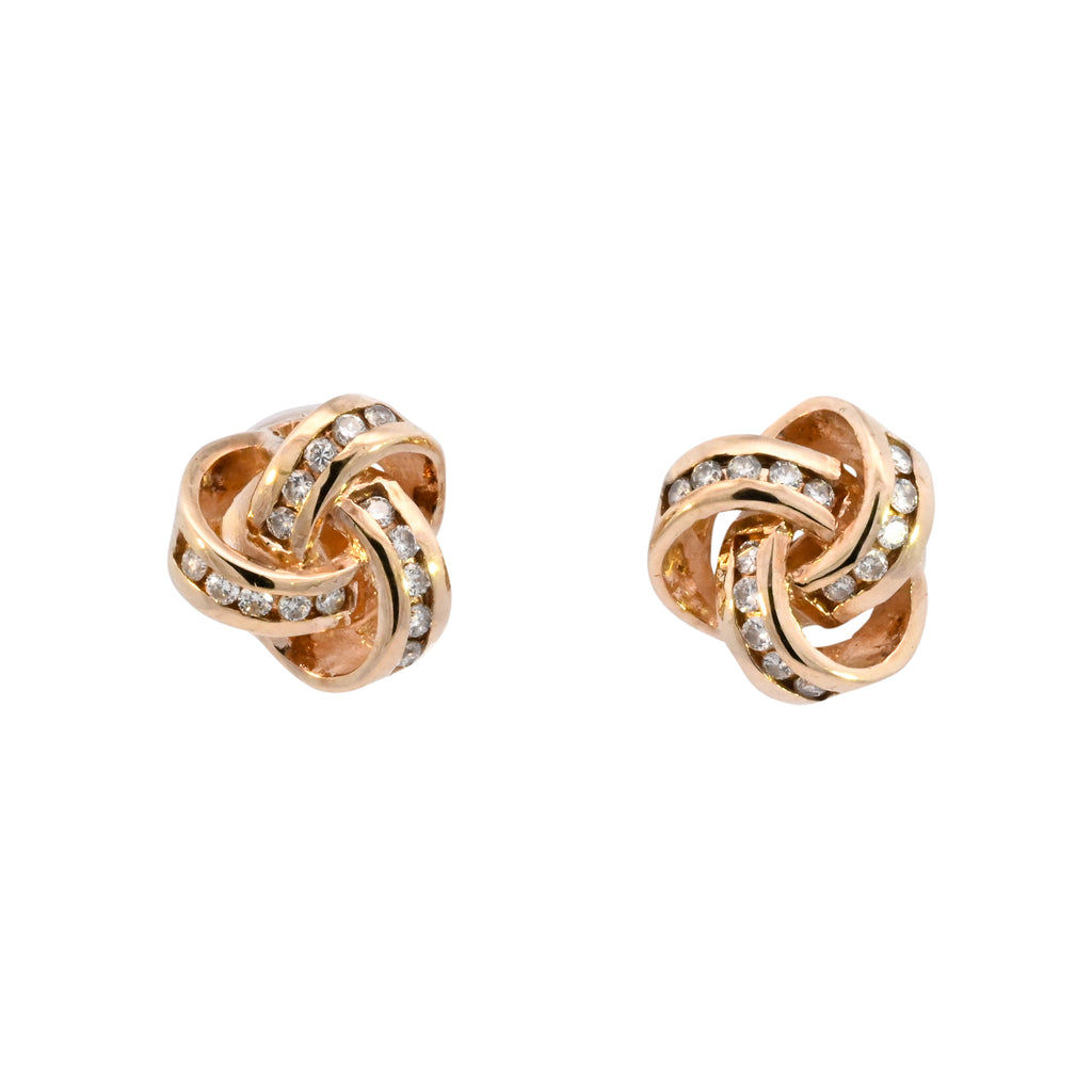 9ct Yellow Gold 0.30ct Diamond Knot Studs (SH24-339)
