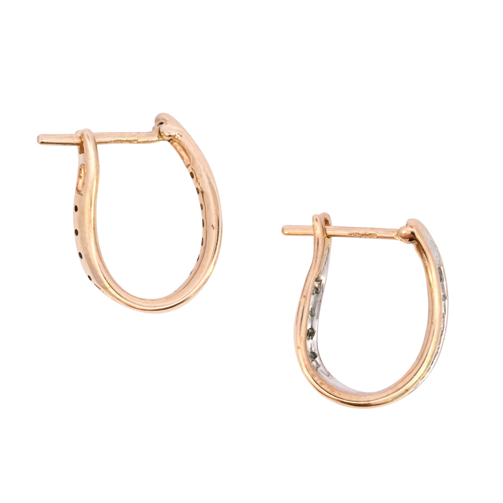 9ct Yellow Gold 0.10ct Diamond Twist Hoops (SH24-340)