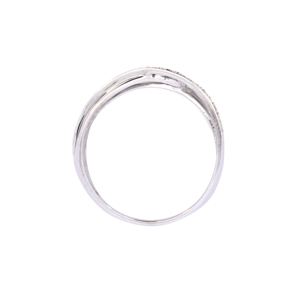 9ct White Gold 0.08ct Diamond Crossover Ring (SH24-341)