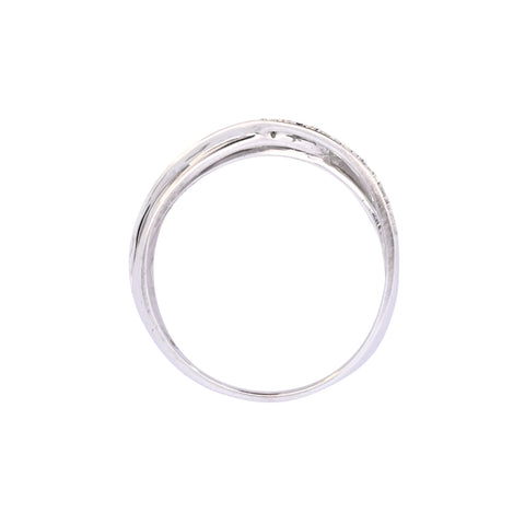 9ct White Gold 0.08ct Diamond Crossover Ring (SH24-341)