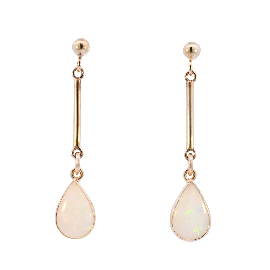 9ct Yellow Gold Opal Drop Studs (SH24-100)