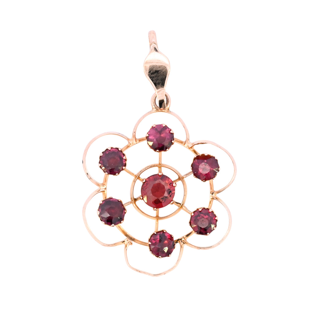 Antique 9ct Gold Garnet Pendant (SH24-150)