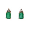 18ct Yellow Gold Emerald & Diamond Studs