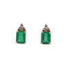 18ct Yellow Gold Emerald & Diamond Studs (SH24-188)